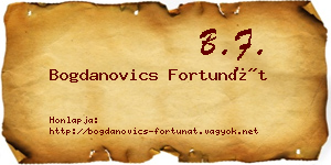 Bogdanovics Fortunát névjegykártya